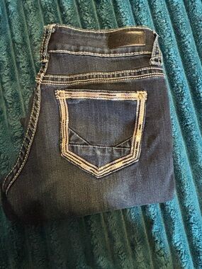 Daytrip Dark Blue Skinny Jeans with Sequin-Trim Pocket